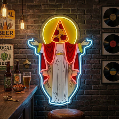 ShineNeon™ Holy Pizza Slice Head Divine Neon Sign USB Power - Shineneon