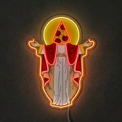 ShineNeon™ Holy Pizza Slice Head Divine Neon Sign USB Power - Shineneon