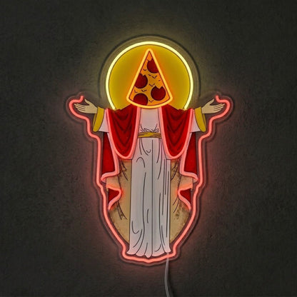 ShineNeon™ Holy Pizza Slice Head Divine Neon Sign USB Power - Shineneon