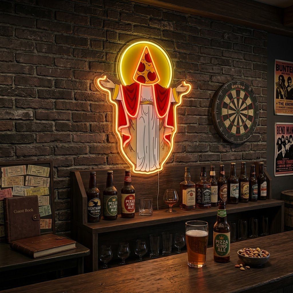 ShineNeon™ Holy Pizza Slice Head Divine Neon Sign USB Power - Shineneon