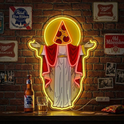 ShineNeon™ Holy Pizza Slice Head Divine Neon Sign USB Power - Shineneon