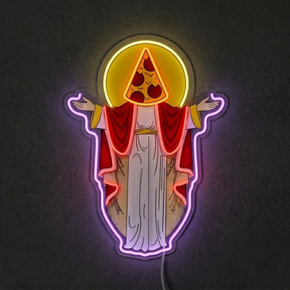 ShineNeon™ Holy Pizza Slice Head Divine Neon Sign USB Power - Shineneon