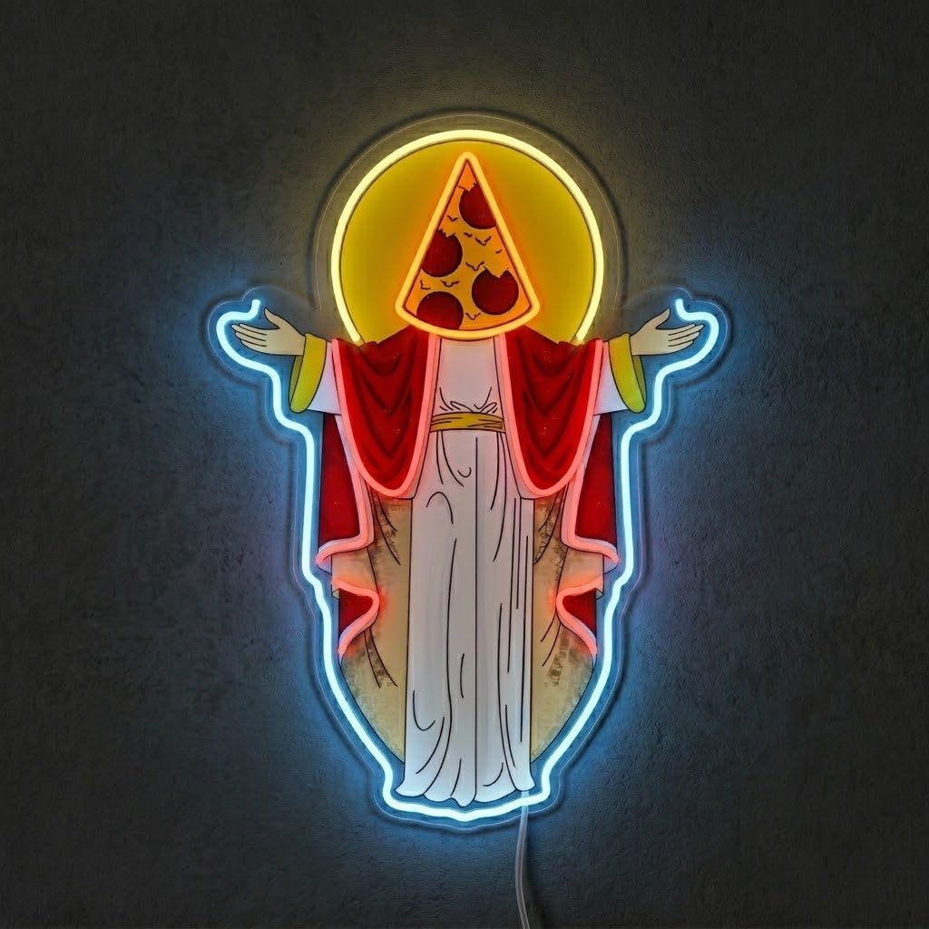 ShineNeon™ Holy Pizza Slice Head Divine Neon Sign USB Power - Shineneon