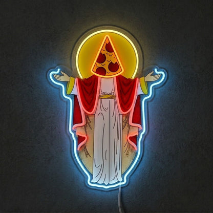 ShineNeon™ Holy Pizza Slice Head Divine Neon Sign USB Power - Shineneon