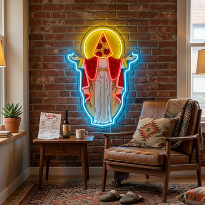ShineNeon™ Holy Pizza Slice Head Divine Neon Sign USB Power - Shineneon
