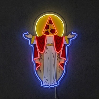 ShineNeon™ Holy Pizza Slice Head Divine Neon Sign USB Power - Shineneon