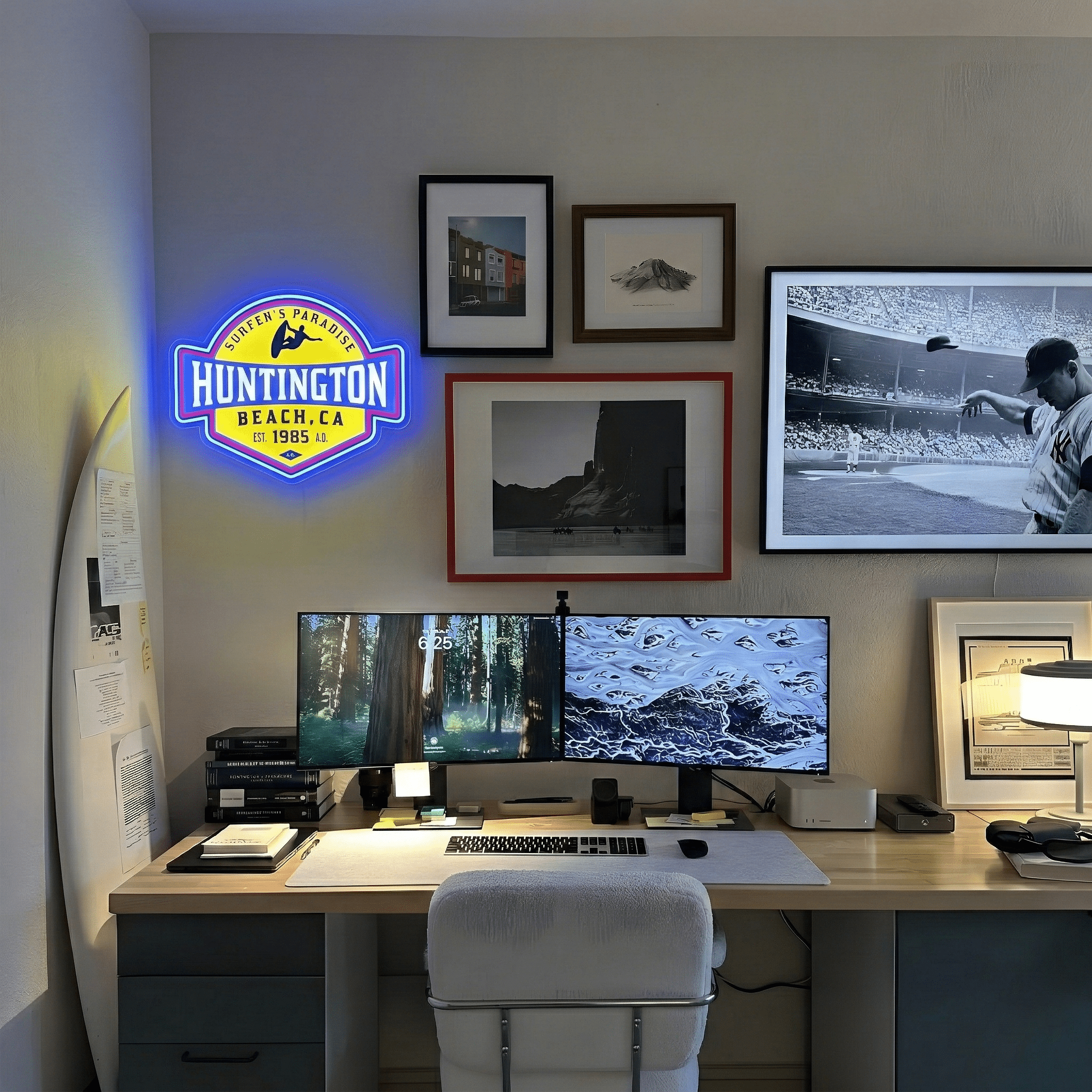 ShineNeon™ Huntington Beach CA Surfers Paradise LED Neon Sign - Retro Wall Decor USB Powered - Shineneon
