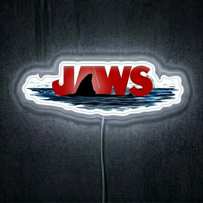 ShineNeon™ JAWS Movie Poster Neon Sign Shark Fin Cinematic Wall Art Decor USB Power Neon Sign - Shineneon