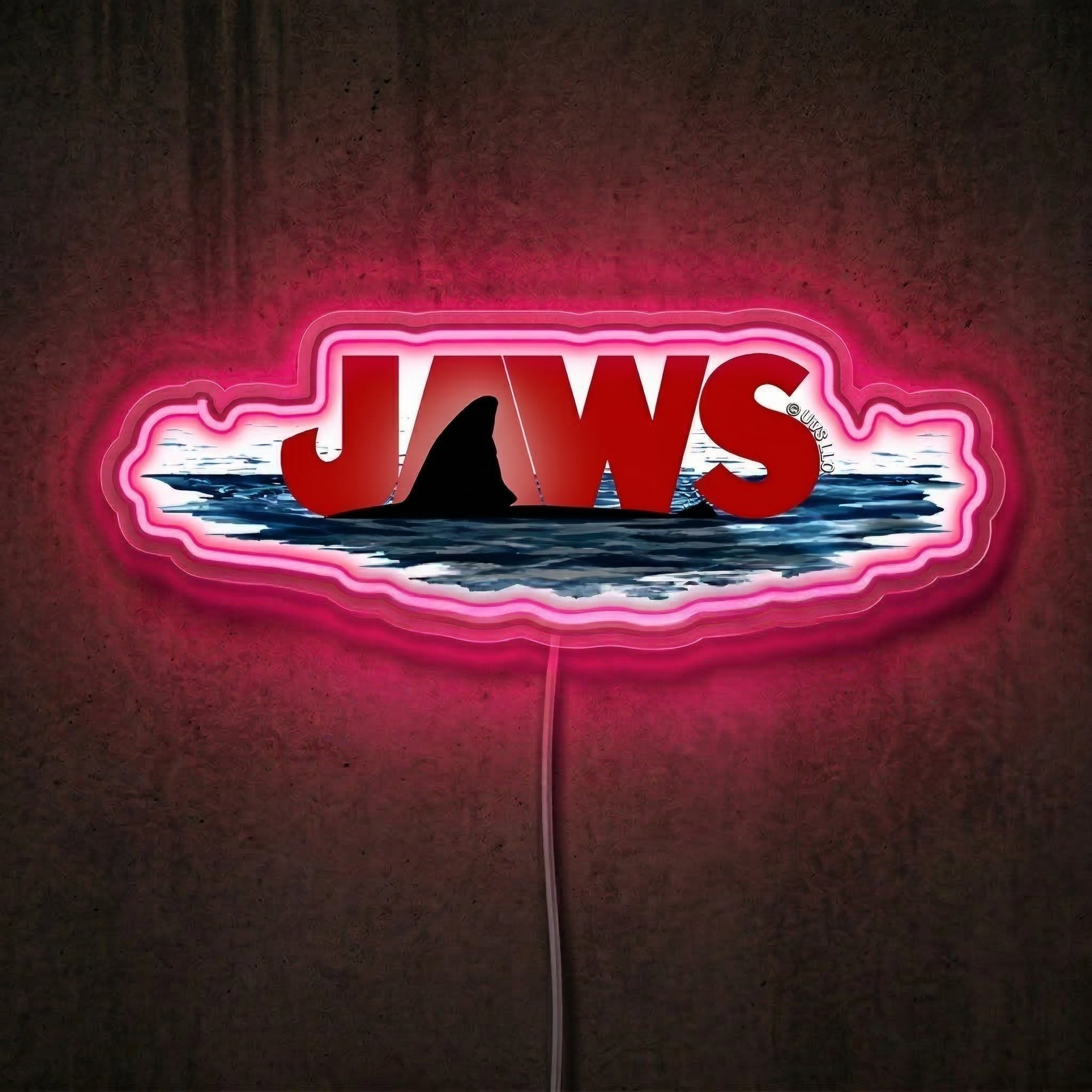 ShineNeon™ JAWS Movie Poster Neon Sign Shark Fin Cinematic Wall Art Decor USB Power Neon Sign - Shineneon