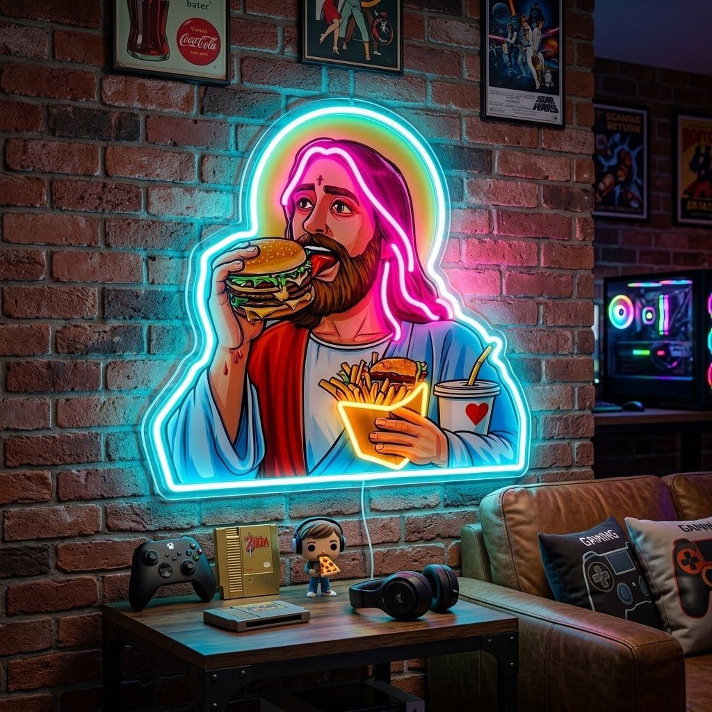 ShineNeon™ Jesus Snacks Pop Art Neon Sign USB Power - Shineneon