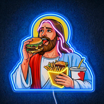 ShineNeon™ Jesus Snacks Pop Art Neon Sign USB Power - Shineneon