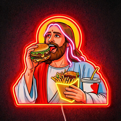 ShineNeon™ Jesus Snacks Pop Art Neon Sign USB Power - Shineneon
