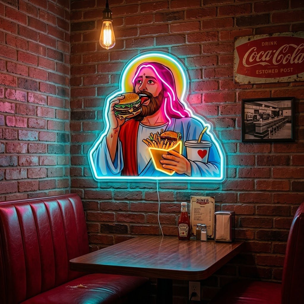 ShineNeon™ Jesus Snacks Pop Art Neon Sign USB Power - Shineneon