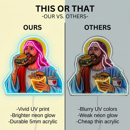 ShineNeon™ Jesus Snacks Pop Art Neon Sign USB Power - Shineneon
