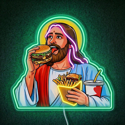 ShineNeon™ Jesus Snacks Pop Art Neon Sign USB Power - Shineneon