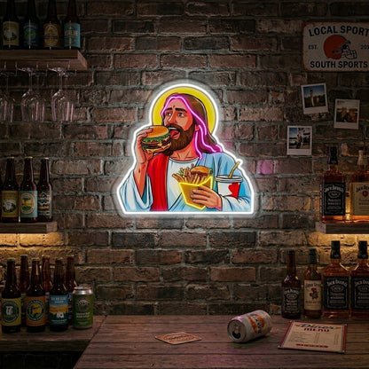 ShineNeon™ Jesus Snacks Pop Art Neon Sign USB Power - Shineneon