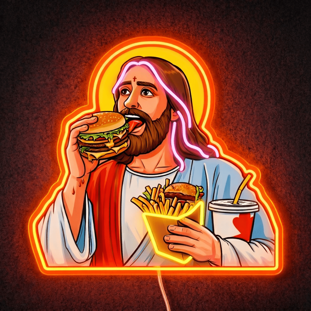 ShineNeon™ Jesus Snacks Pop Art Neon Sign USB Power - Shineneon