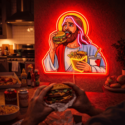 ShineNeon™ Jesus Snacks Pop Art Neon Sign USB Power - Shineneon