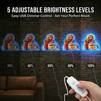 ShineNeon™ Jesus Snacks Pop Art Neon Sign USB Power - Shineneon