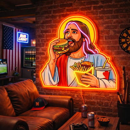 ShineNeon™ Jesus Snacks Pop Art Neon Sign USB Power - Shineneon