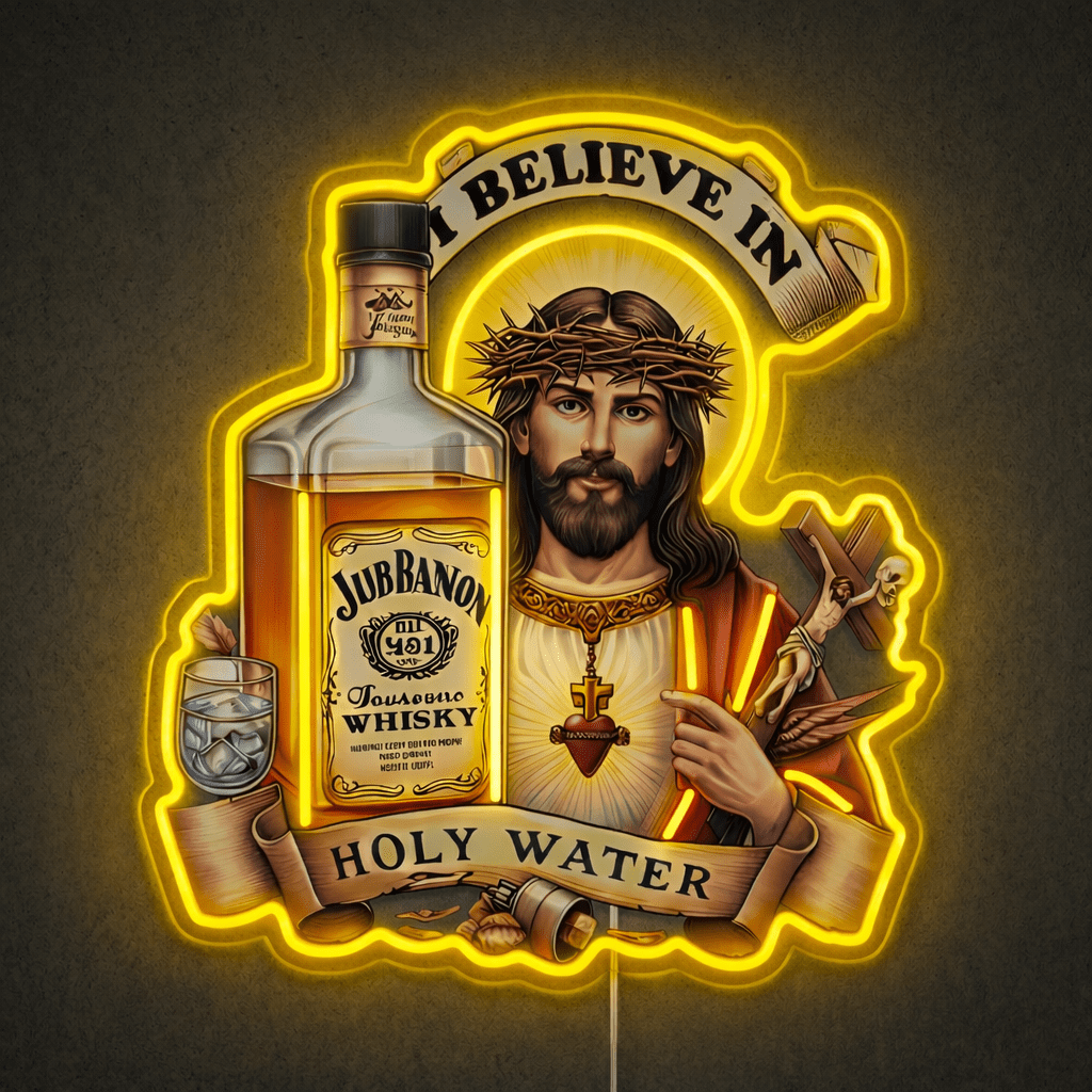 ShineNeon™ Jesus Whiskey Label Neon Sign USB Power - Shineneon