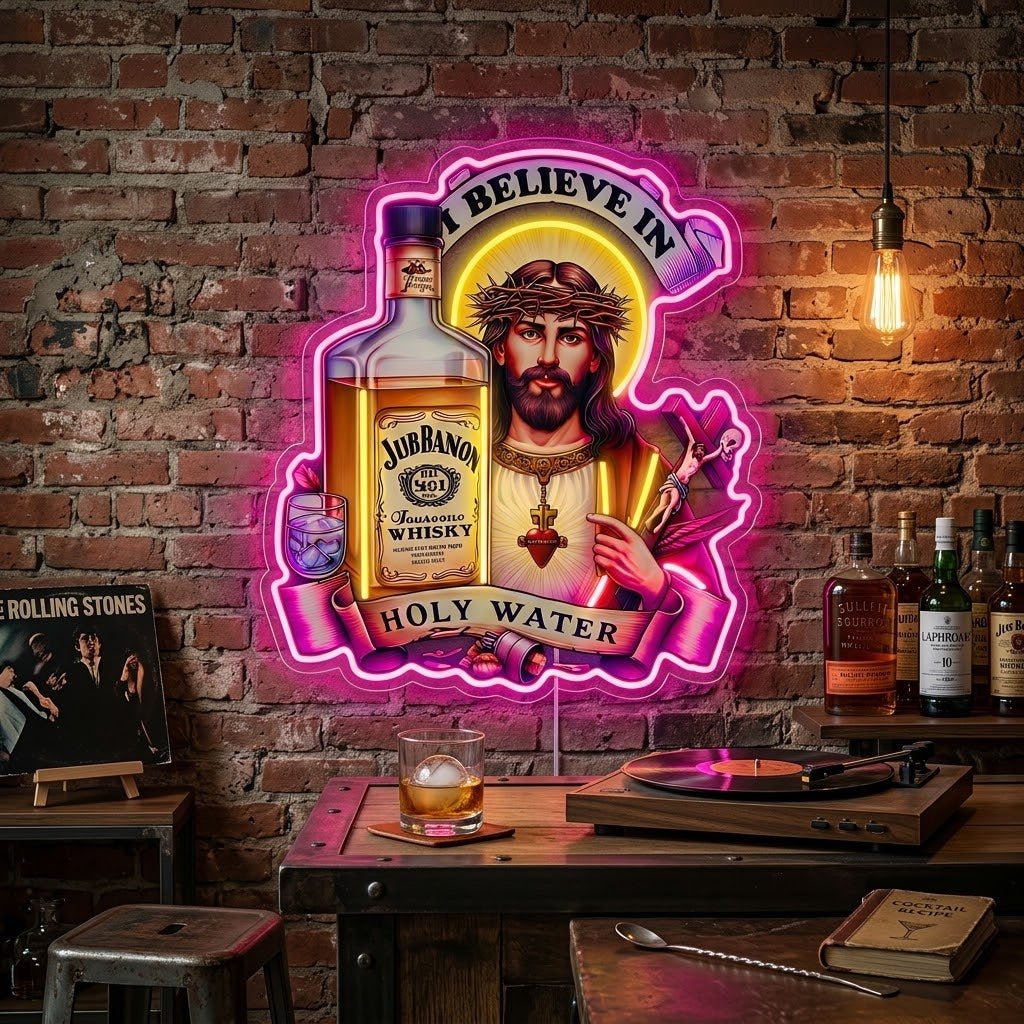 ShineNeon™ Jesus Whiskey Label Neon Sign USB Power - Shineneon
