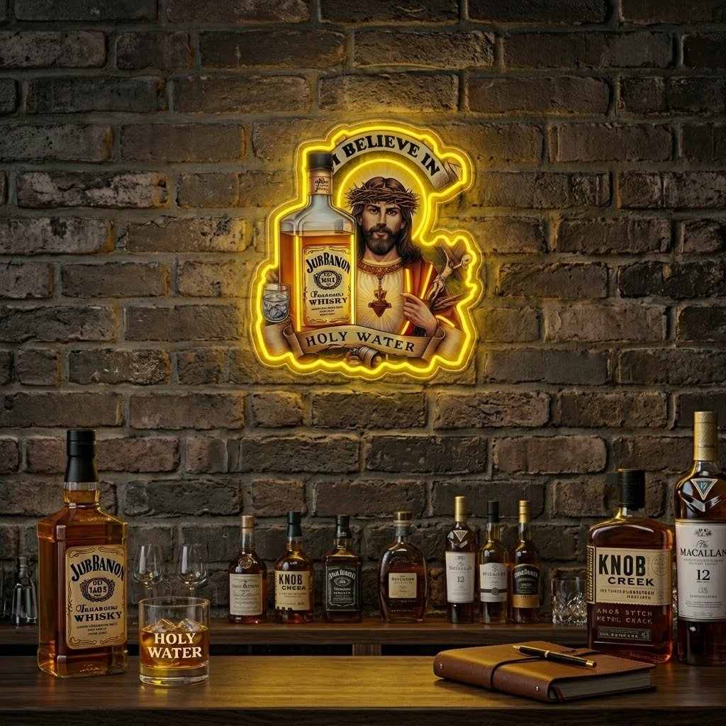 ShineNeon™ Jesus Whiskey Label Neon Sign USB Power - Shineneon