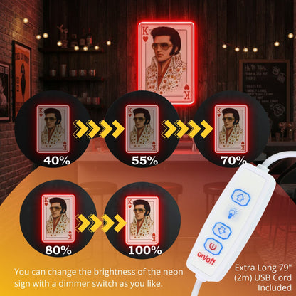 ShineNeon™ King of Hearts Poker Card LED Neon Sign - USB Power Vegas Wall Decor - Shineneon