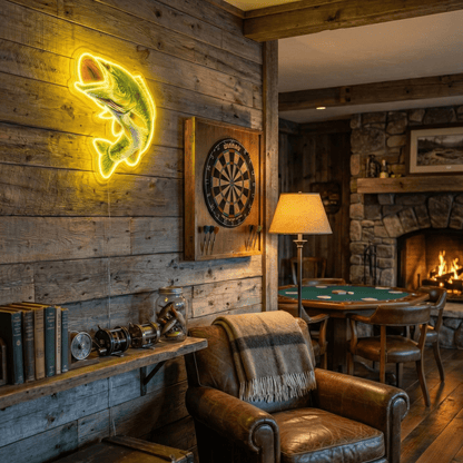 ShineNeon™ Largemouth Bass Fishing LED Neon Sign - Vivid Angler Cave & Cabin Wall Decor - Shineneon