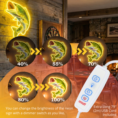 ShineNeon™ Largemouth Bass Fishing LED Neon Sign - Vivid Angler Cave & Cabin Wall Decor - Shineneon