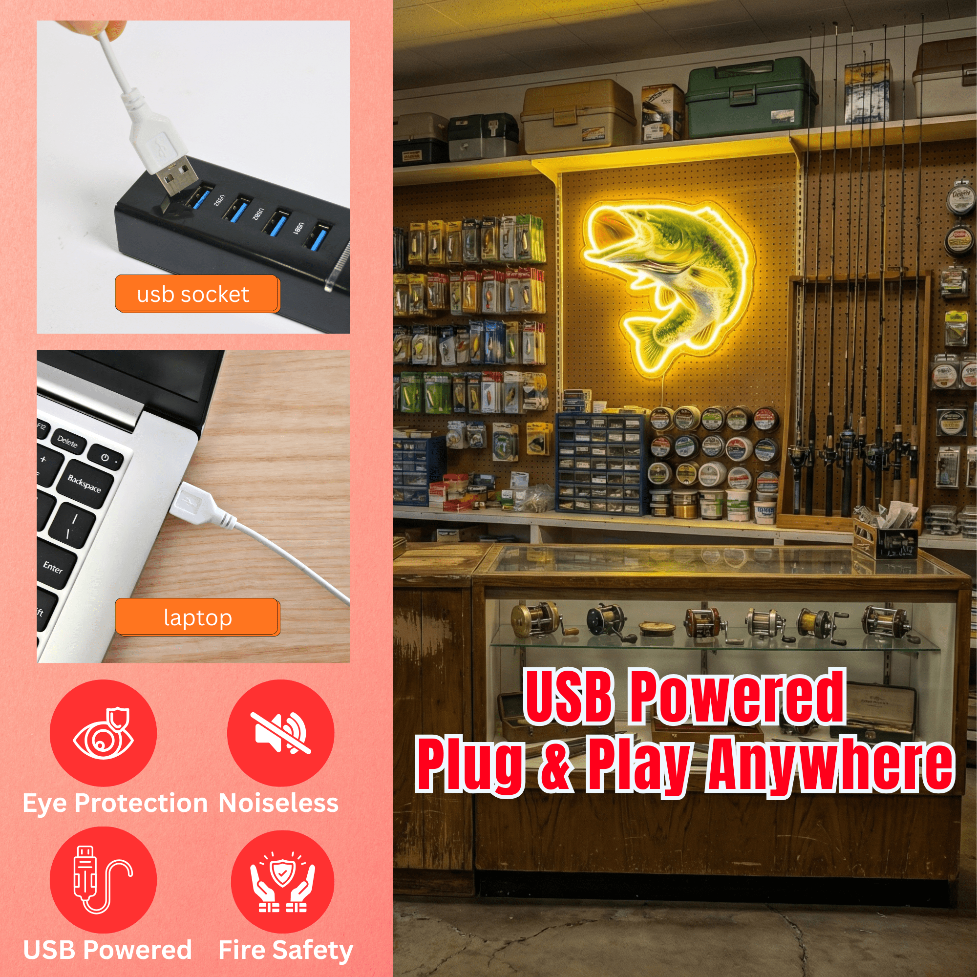 ShineNeon™ Largemouth Bass Fishing LED Neon Sign - Vivid Angler Cave & Cabin Wall Decor - Shineneon