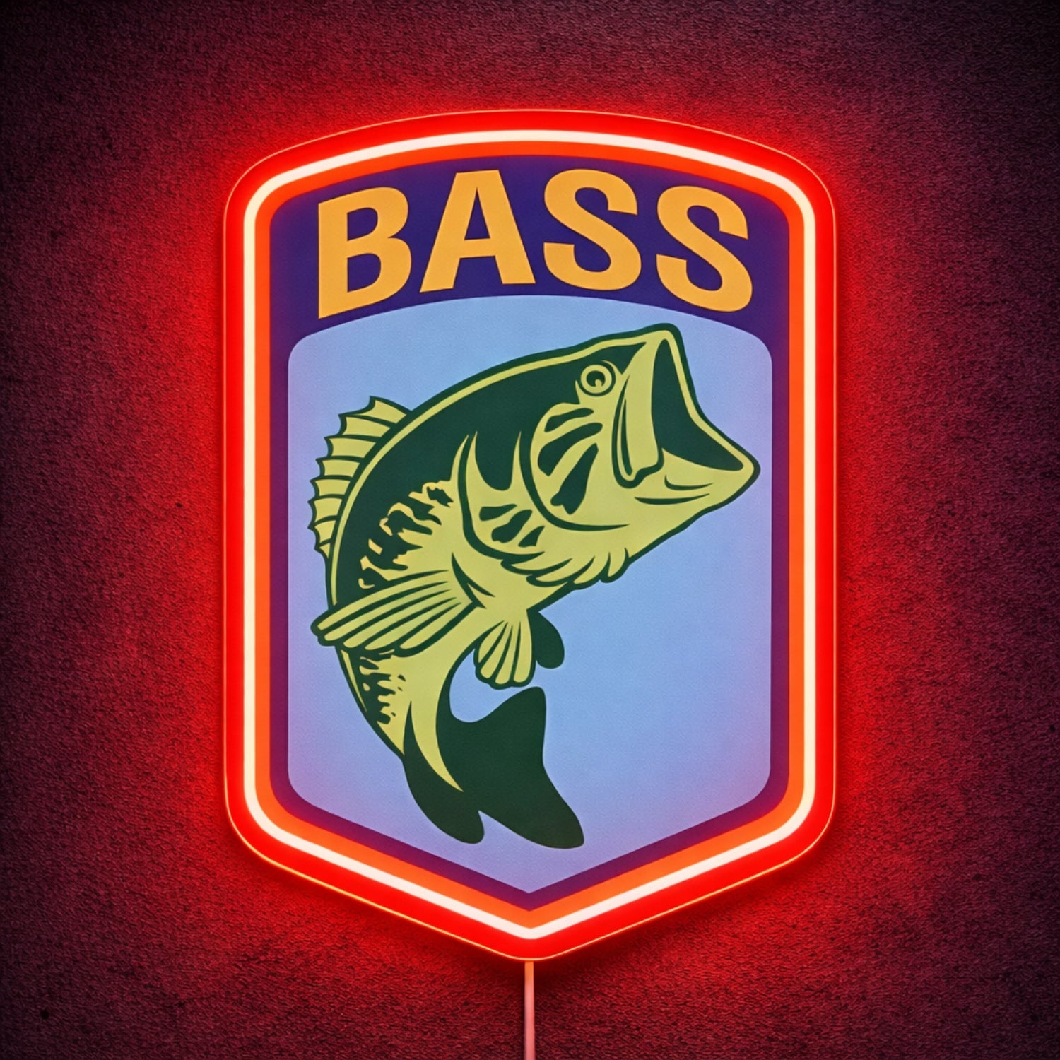 ShineNeon™ Largemouth Bass Fishing Neon Sign Outdoor Sportsman Wall Art Decor USB Power - Shineneon