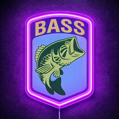 ShineNeon™ Largemouth Bass Fishing Neon Sign Outdoor Sportsman Wall Art Decor USB Power - Shineneon