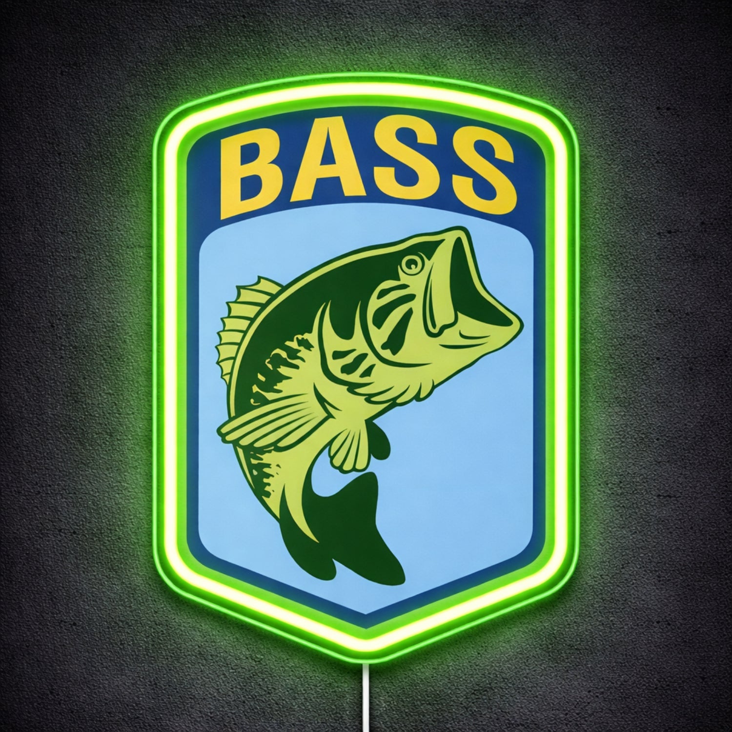 ShineNeon™ Largemouth Bass Fishing Neon Sign Outdoor Sportsman Wall Art Decor USB Power - Shineneon