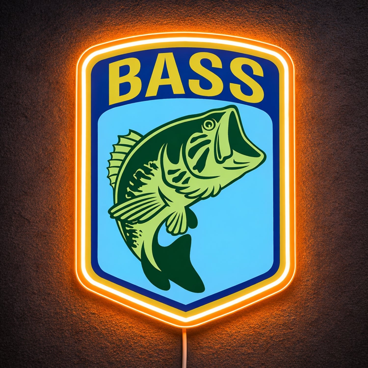 ShineNeon™ Largemouth Bass Fishing Neon Sign Outdoor Sportsman Wall Art Decor USB Power - Shineneon