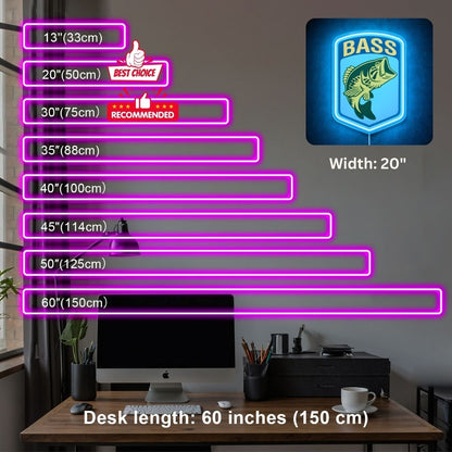 ShineNeon™ Largemouth Bass Fishing Neon Sign Outdoor Sportsman Wall Art Decor USB Power - Shineneon