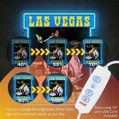 ShineNeon™ Las Vegas Cowgirl neon sign USB Power - Shineneon