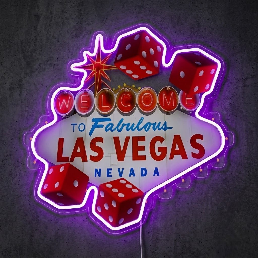 ShineNeon™ Las Vegas Dice neon sign USB Power - Shineneon