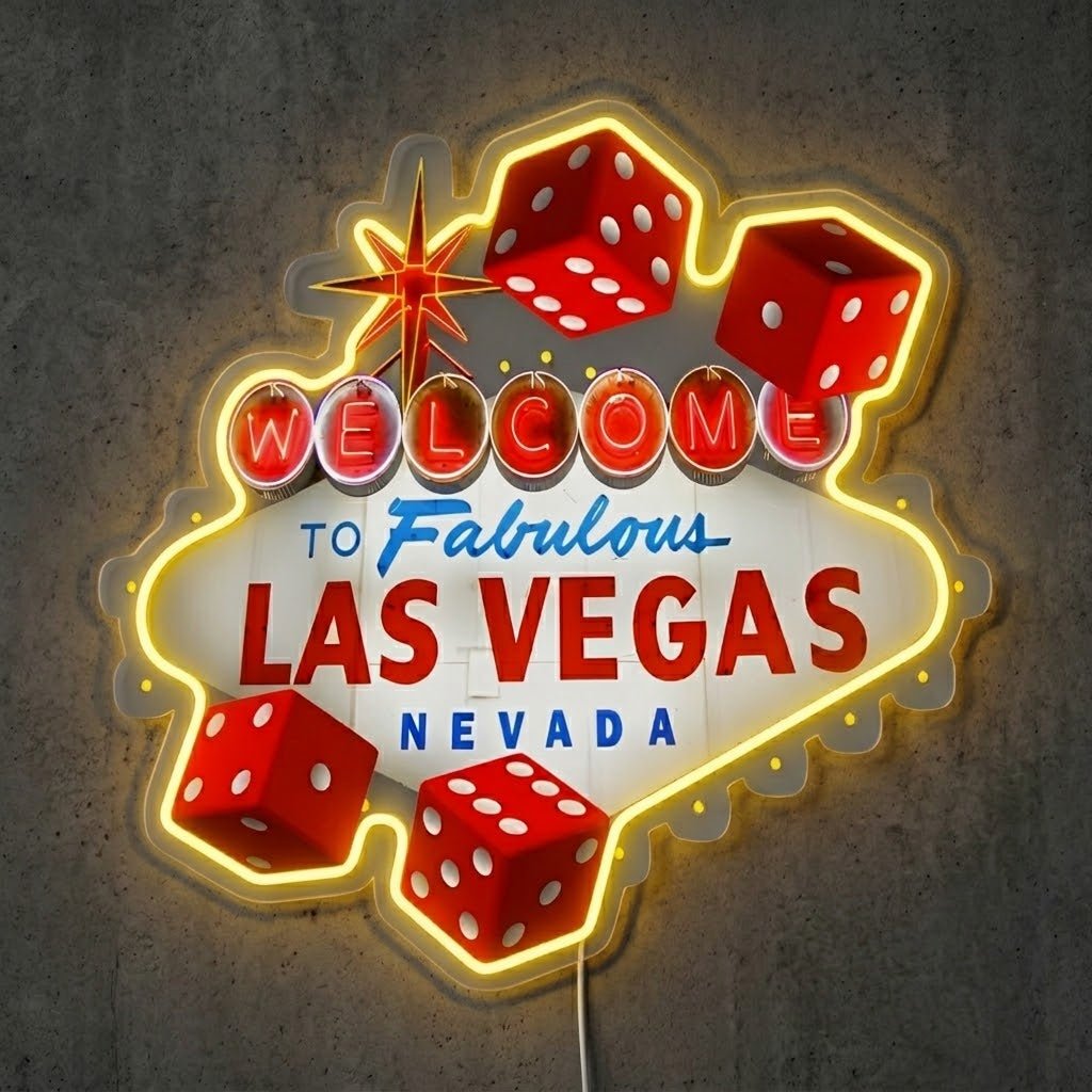 ShineNeon™ Las Vegas Dice neon sign USB Power - Shineneon