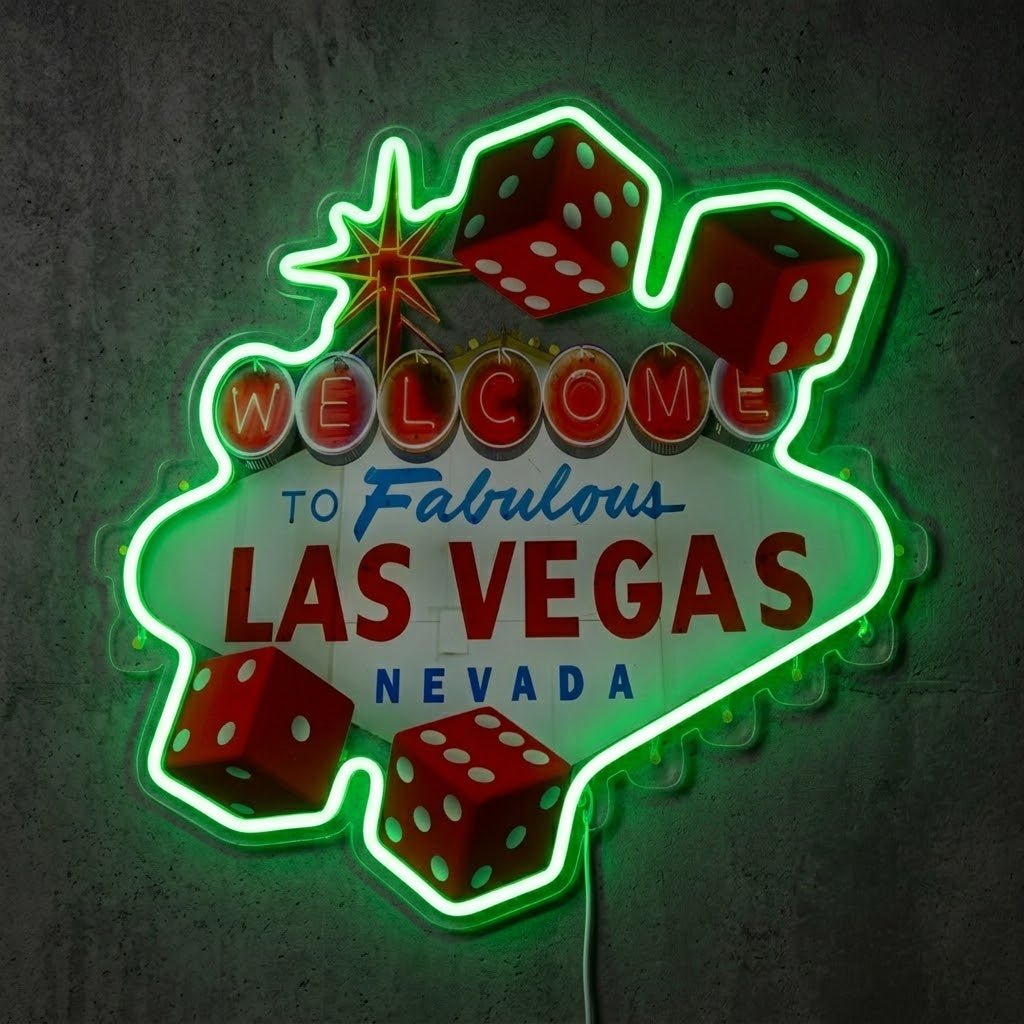 ShineNeon™ Las Vegas Dice neon sign USB Power - Shineneon