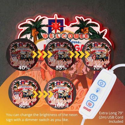 ShineNeon™ Las Vegas Palm Glow neon sign USB Power - Shineneon