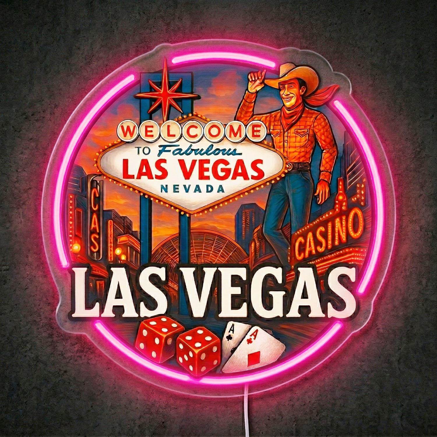 ShineNeon™ Las Vegas Roulette neon sign USB Power - Shineneon