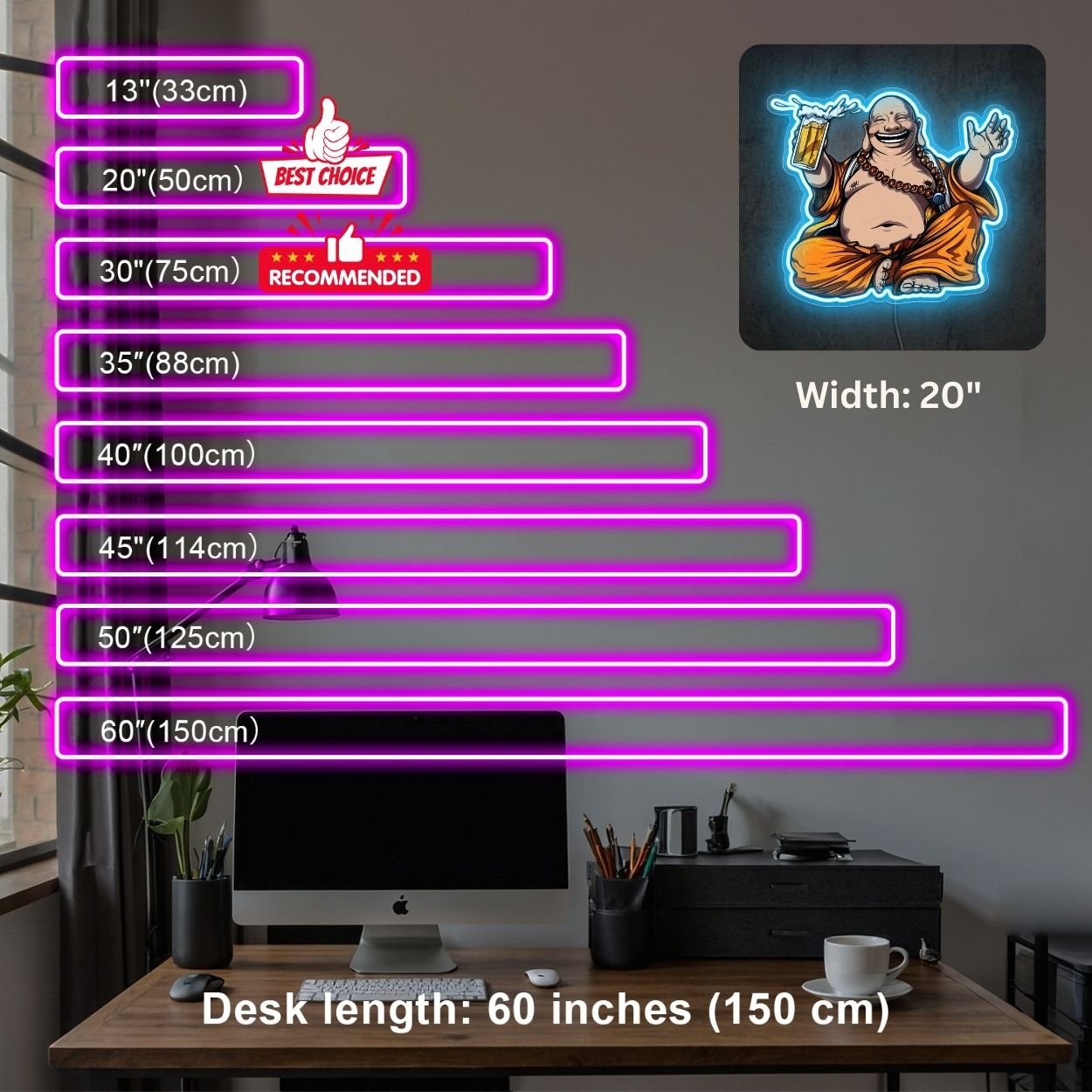 ShineNeon™ Laughing Buddha Beer Neon Sign Zen Garden Bar Decor USB Power Neon Sign - Shineneon