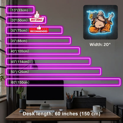 ShineNeon™ Laughing Buddha Beer Neon Sign Zen Garden Bar Decor USB Power Neon Sign - Shineneon