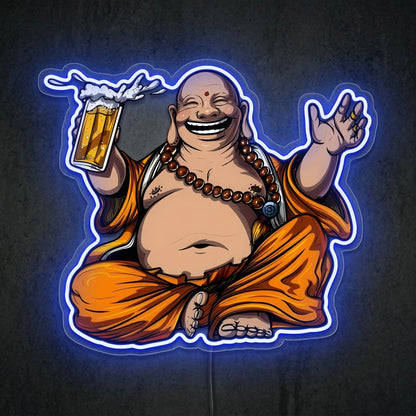 ShineNeon™ Laughing Buddha Beer Neon Sign Zen Garden Bar Decor USB Power Neon Sign - Shineneon