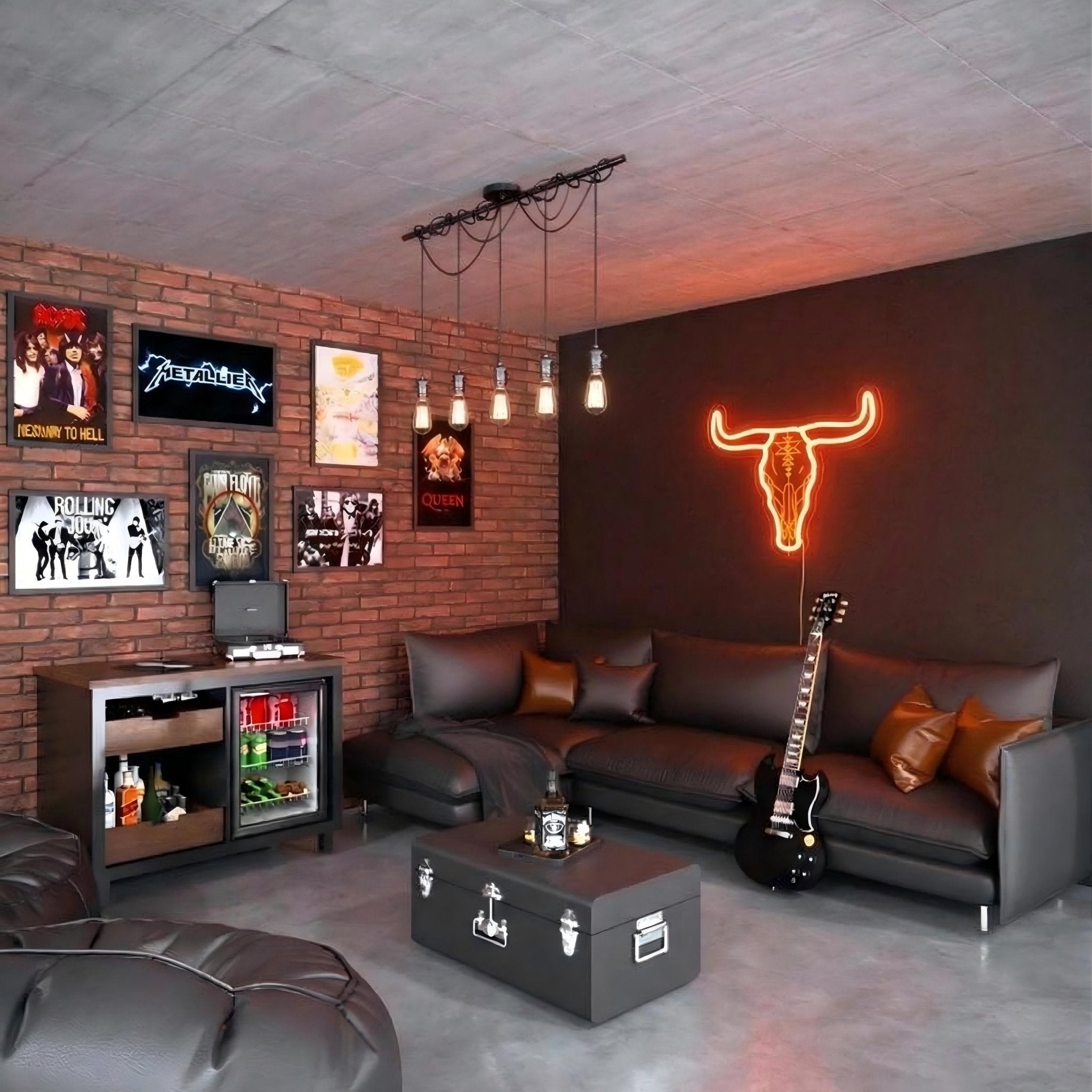ShineNeon™ Longhorn Bull Skull LED Neon Sign - Rustic Western Wall Decor for Bar & Man Cave - Shineneon