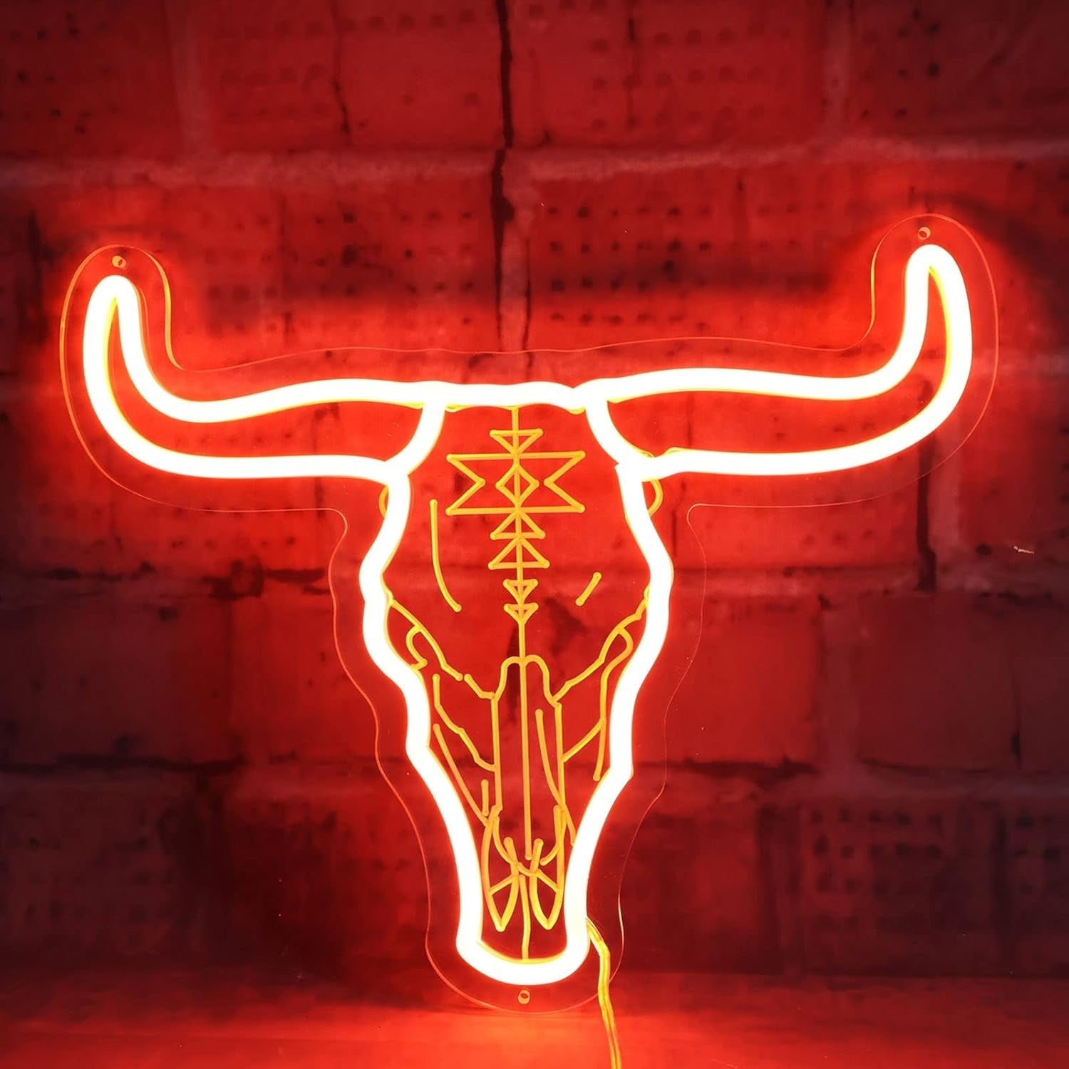 ShineNeon™ Longhorn Bull Skull LED Neon Sign - Rustic Western Wall Decor for Bar & Man Cave - Shineneon