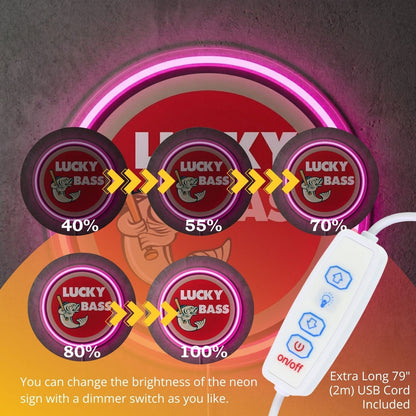 ShineNeon™ Lucky Bass Badge neon sign USB Power - Shineneon
