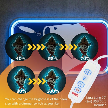 ShineNeon™ Major League Fishing LED Neon Sign Bass Pro Style Wall Decor USB Power - Shineneon
