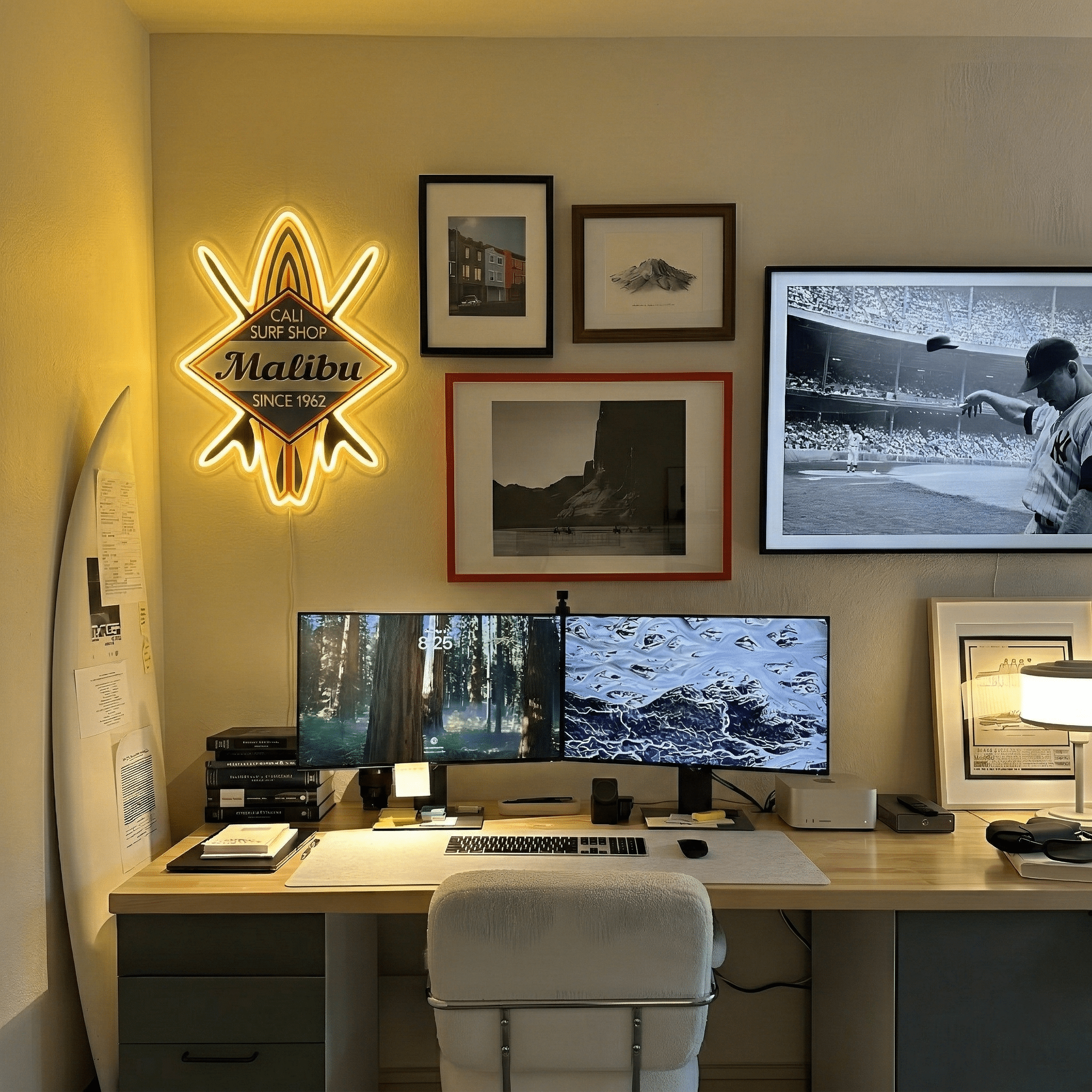 ShineNeon™ Malibu Cali Surf Shop LED Neon Sign - Retro Beach Vibe Wall Decor (USB Powered) - Shineneon